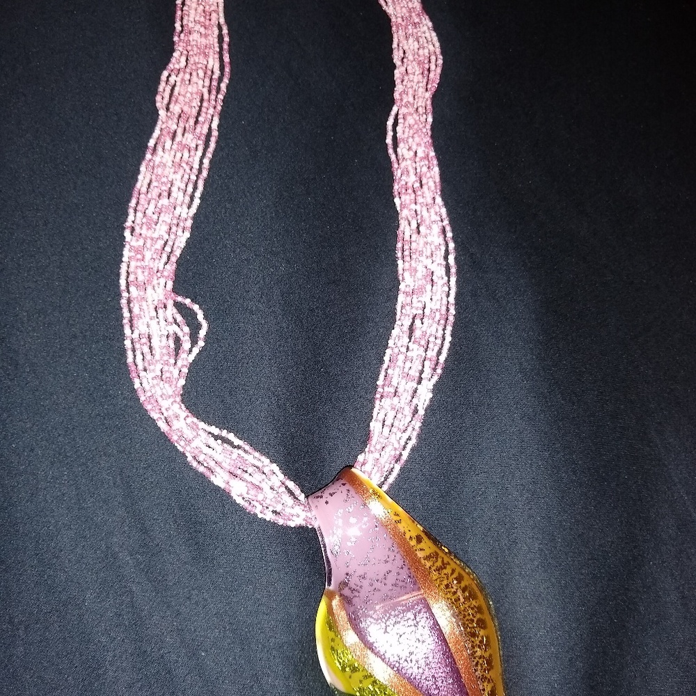 Murano Italy glass beaded necklace.